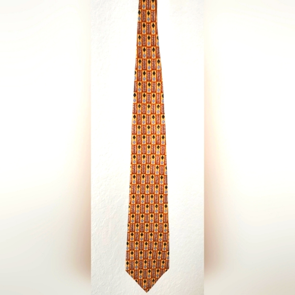 Christian Dior Cravate Vintage Silk Geometric Patterned Tie